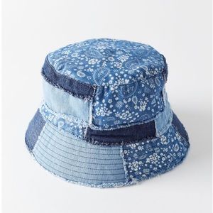 Urban outfitters frayed patchwork bucket hat